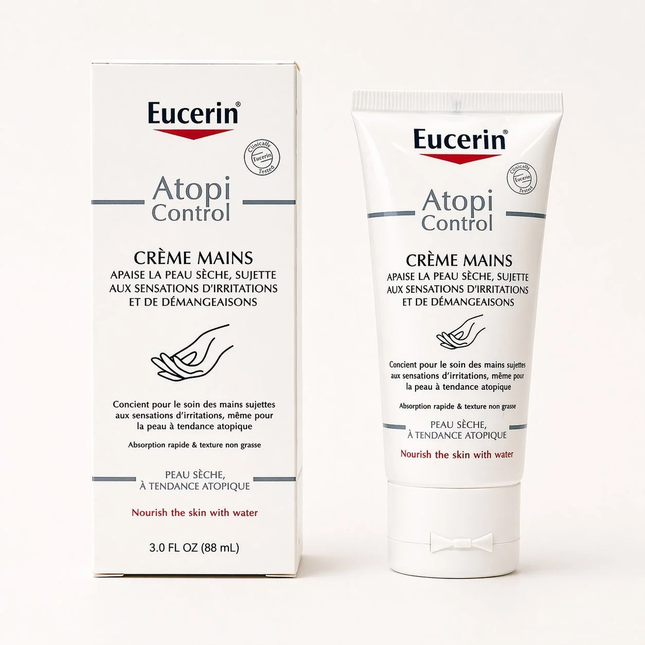Eucerin AtopiControl Crème Mains Peau Sèche à Tendance Atopique - 88ml (3.0 FL OZ)