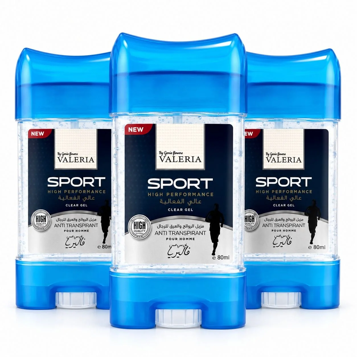 VALERIA Sport High Performance Clear Gel Anti Transpirant Pour Homme - 80ml