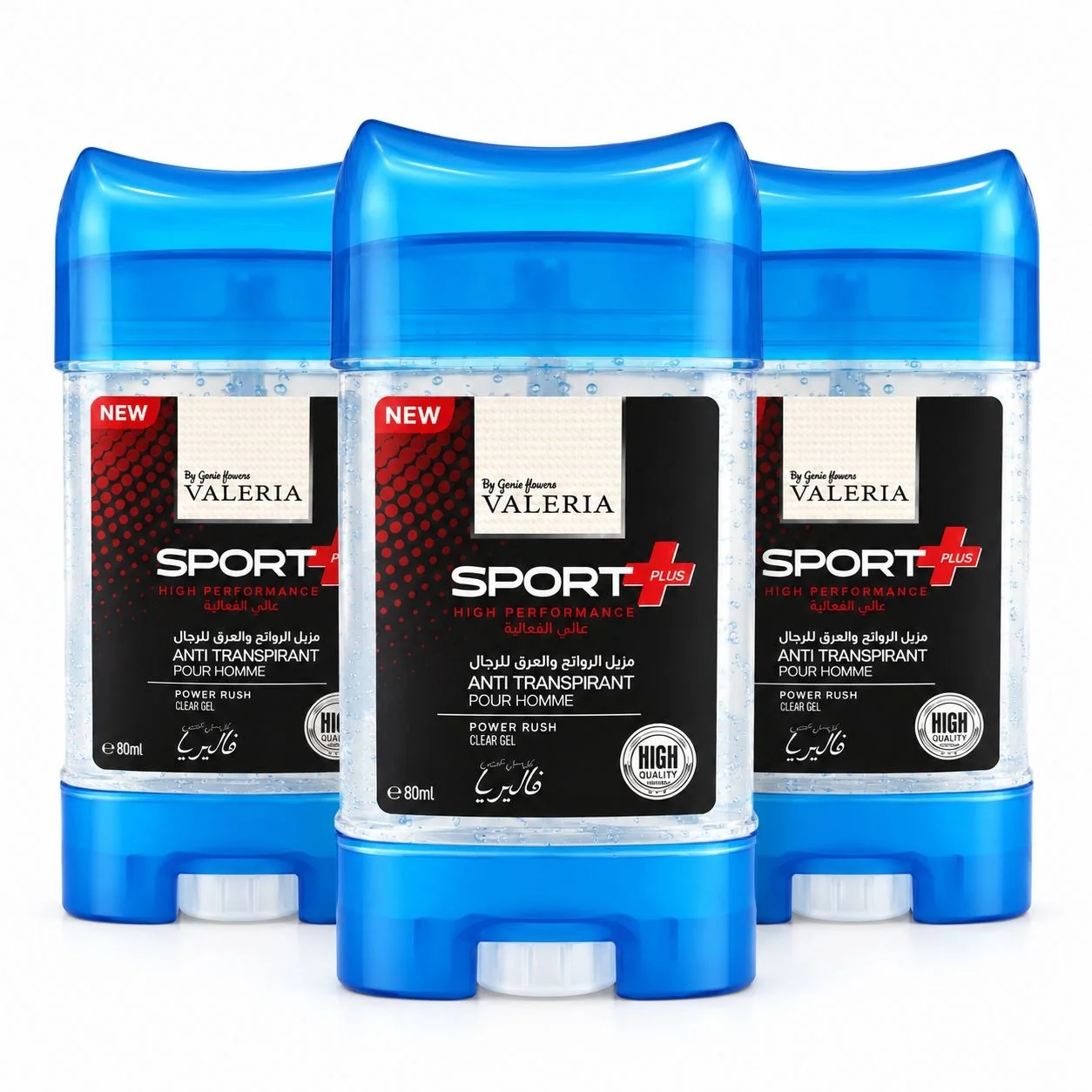 VALERIA Sport Plus Power Rush Clear Gel Anti Transpirant Pour Homme - 80ml